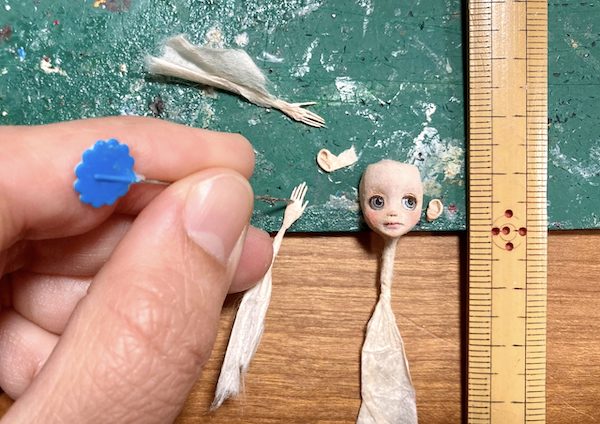 和紙人形の頭部製作