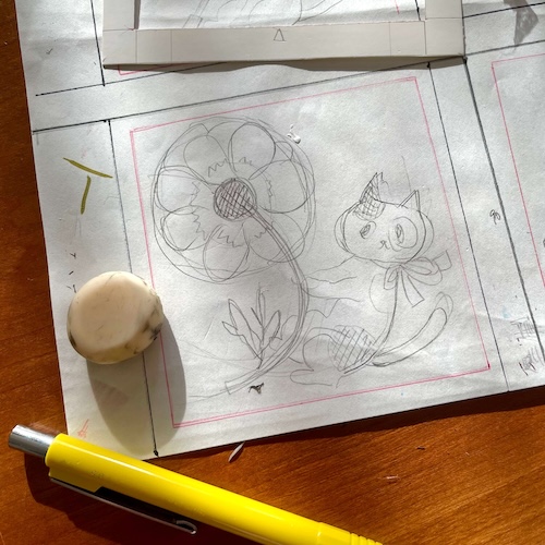 ちぎり絵の下絵