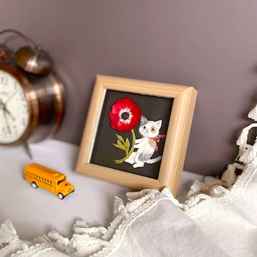 インテリアとしてちぎり絵アートを飾る