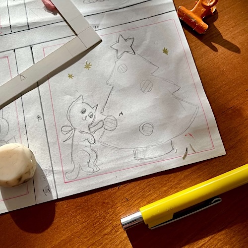 ちぎり絵の下書き