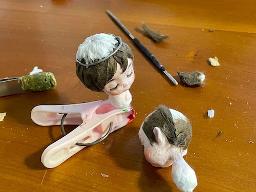 髪の凹みを表現