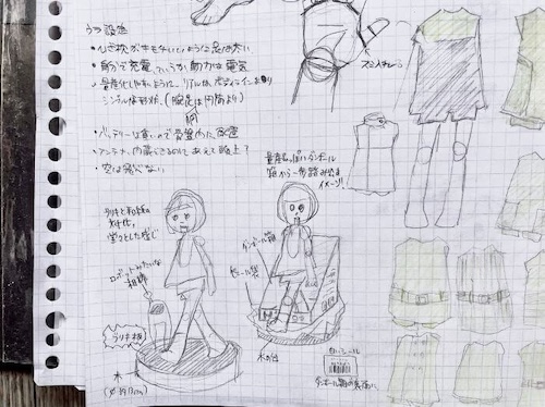 未来のAndroid人形のデザインラフ